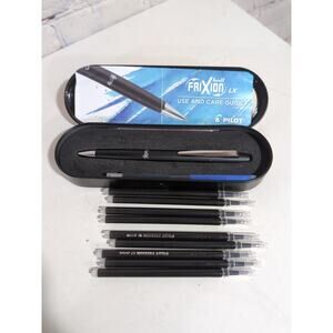 Pilot FriXion LX Premium Erasable Pen Matte Black + 11 Total Refills & Case